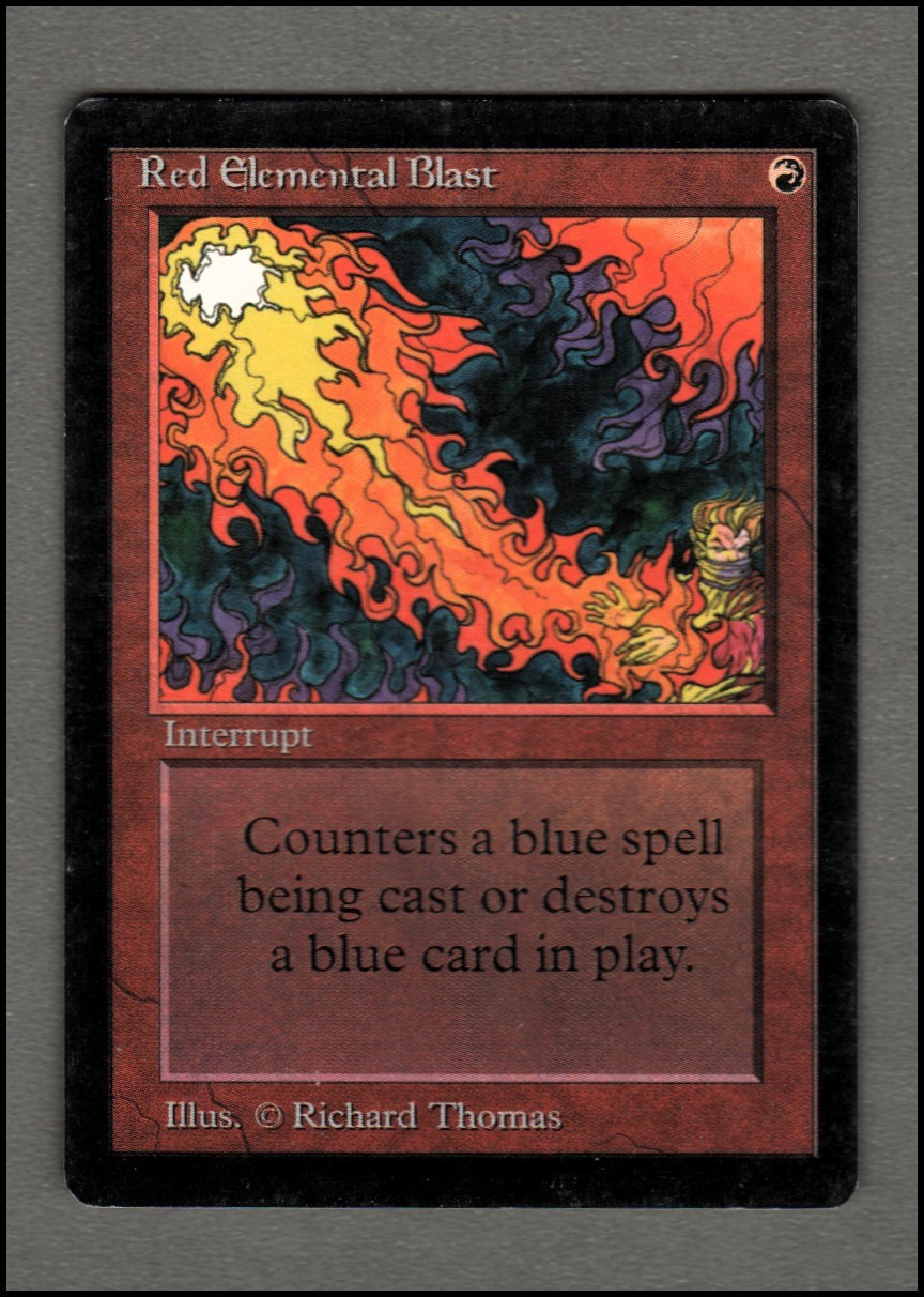 Red Elemental Blast Magic mtg Moderate Play, English Limited Edition BETA x1