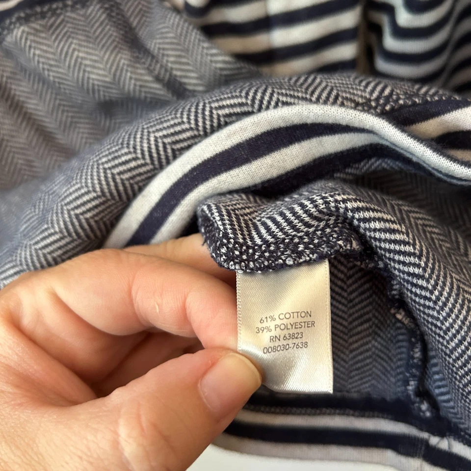 Christopher & Banks Pullover Sudadera Mujer Grande Azul Rayas Con Capucha Costera Foto 4 de 4