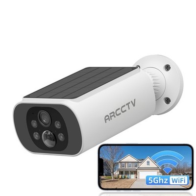 ARCCTV Outdoor 2K Solar Security Camera 4MP Wireless Battery Powered CCTV System