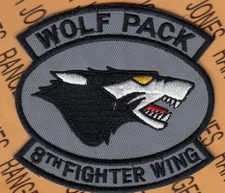 USAF Air Force 8th Fighter Wing FW WOLF PACK ~3.75" patch c/e