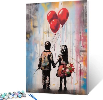 Malen nach Zahlen Banksy Street Art für Erwachsene DIY Leinwandset