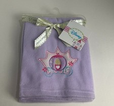 NWT Disney Crown Crafts Princess Carriage Lavender Purple Fleece Baby Blanket