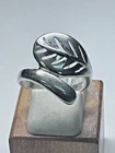 Vintage Sterling Silver Leaf Design Bypass Ring 3.9g Sz 8