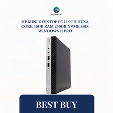 HP Mini Desktop PC i5 9th Hexa Core, 16GB RAM 256GB NVMe SSD, Windows 11 Pro