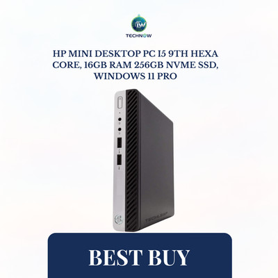 HP Mini Desktop PC i5 9th Hexa Core, 16GB RAM 256GB NVMe SSD, Windows 11 Pro