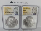 2024 Morgan-Peace Dollar two coin Set MS 70 NGC