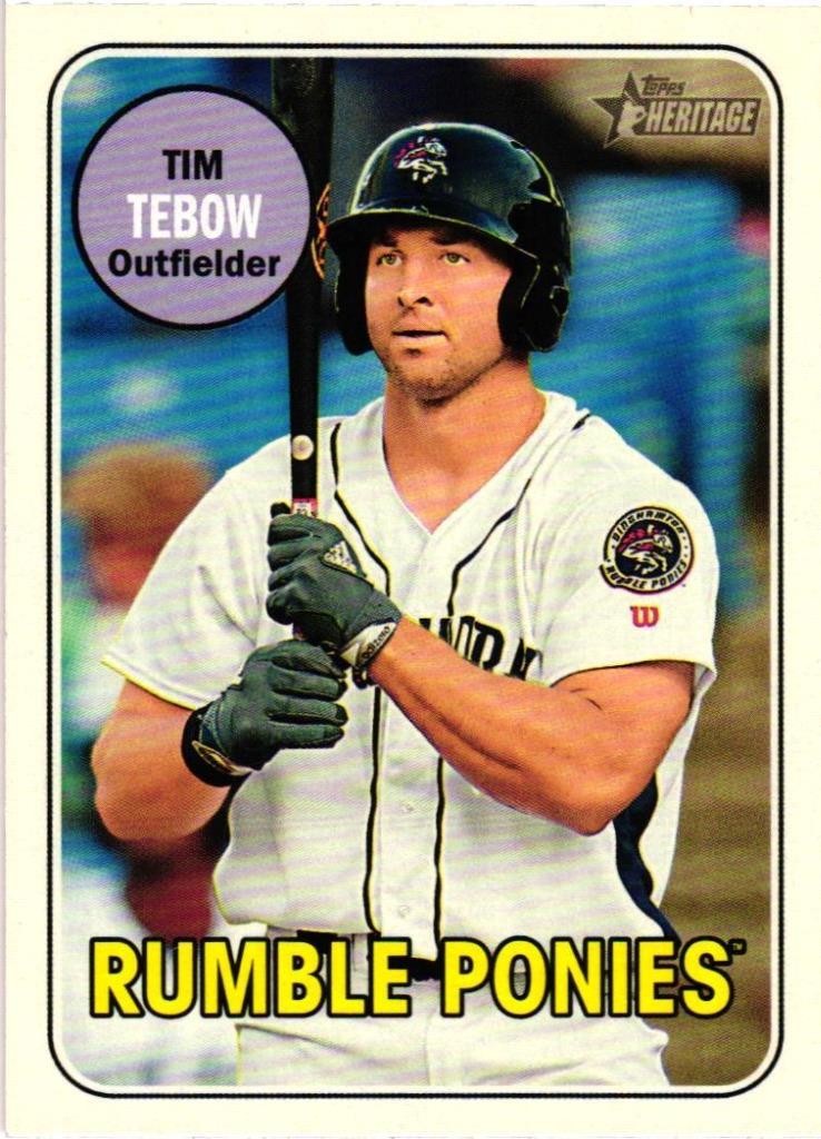 2018 Topps Heritage Minors - Tim Tebow (#180)  Binghamton Rumble Ponies