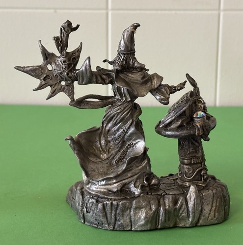 Gallo Ridolfi Wizard Book Of Spells 4” Wide Pewter 1993 Figurine - Picture 4 of 9
