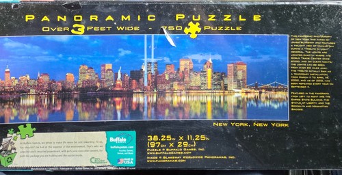 New New York City Skyline Twin Towers beams of light 750 Piece Panoramic Puzzle - Picture 5 of 5