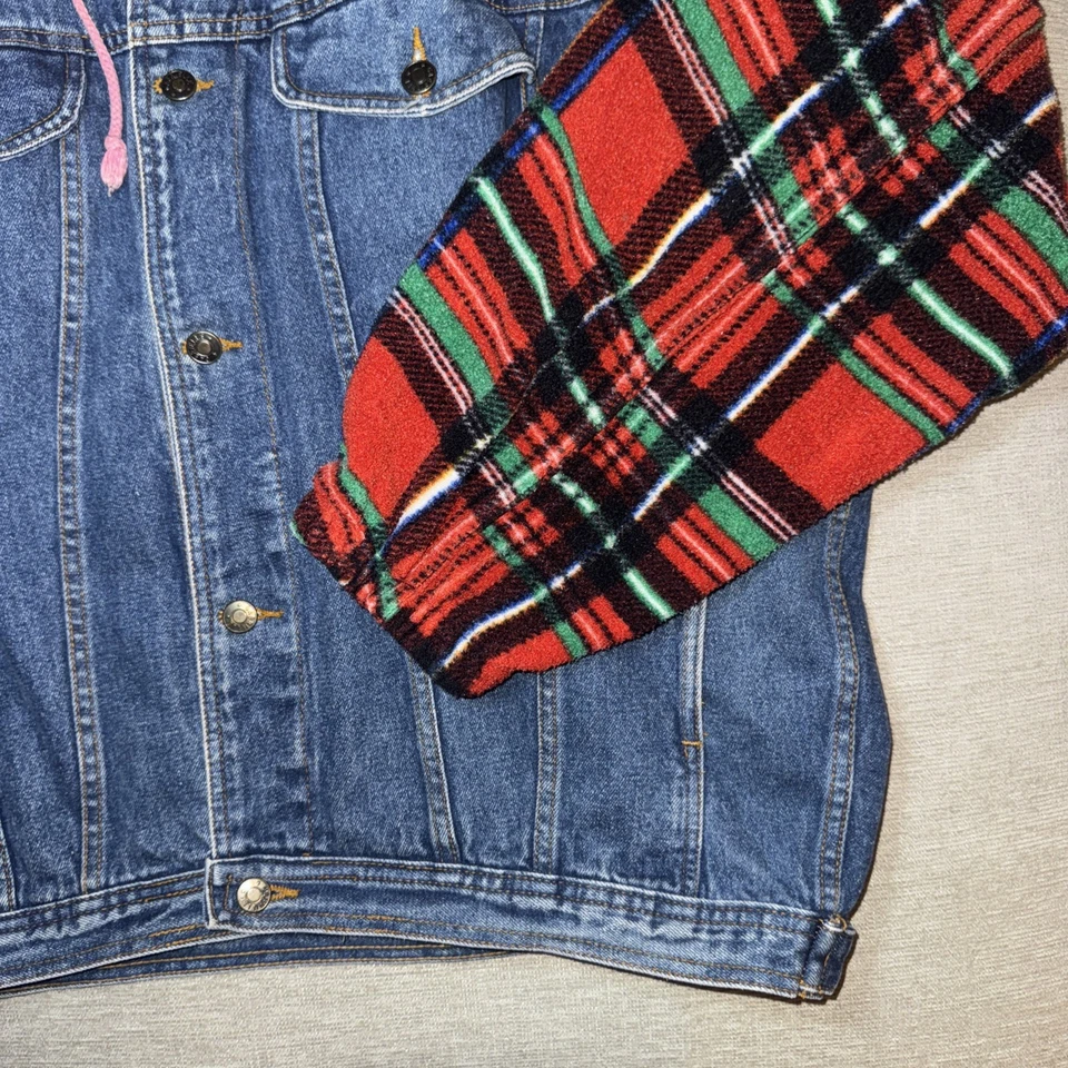 Chaqueta vaquera de mezclilla Gabrielle con mangas de lana de franela para hombre XL HOLGADA de colección Foto 2 de 4