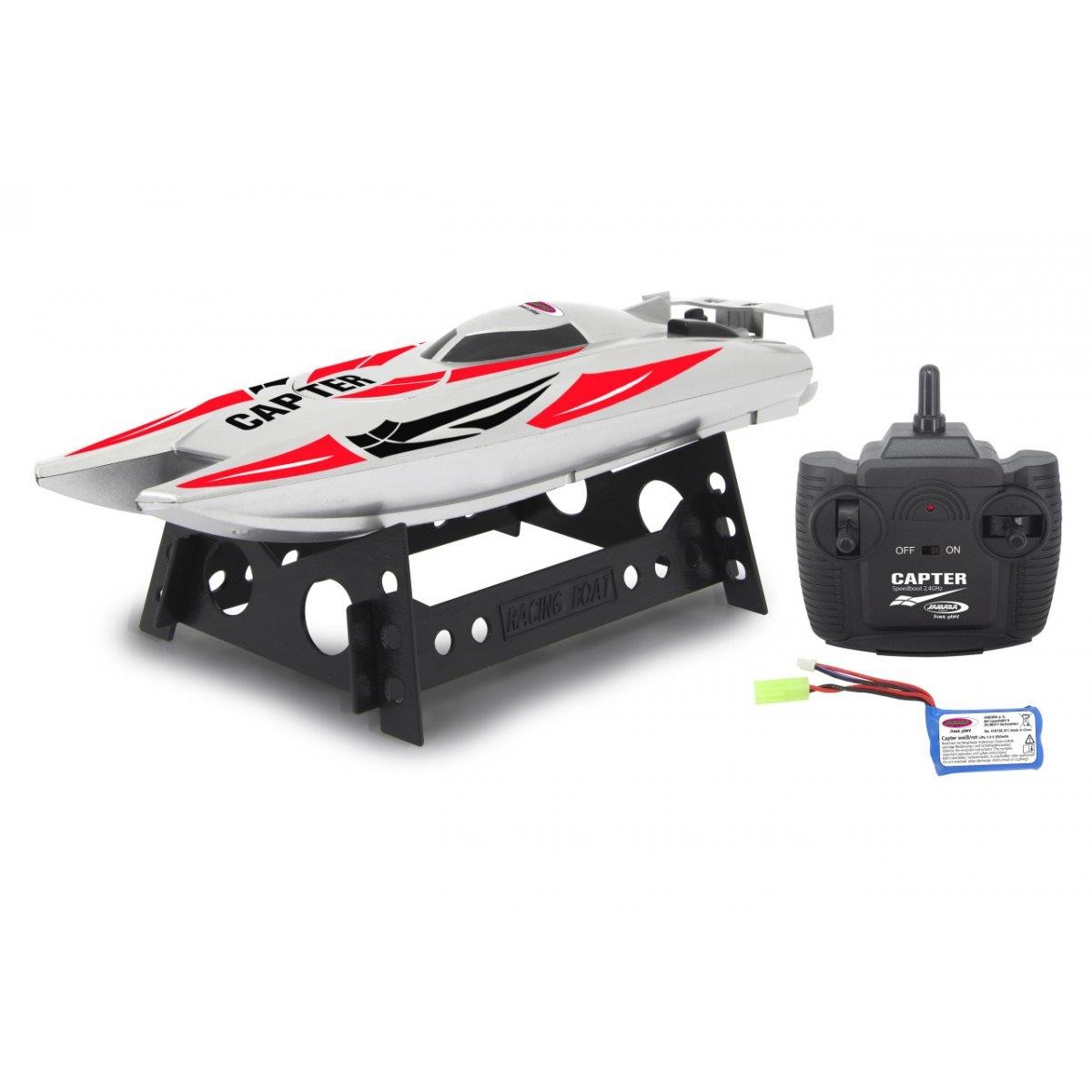 Bateau radiocommandé Capter Jamara blanc et rouge avec batterie LiPo