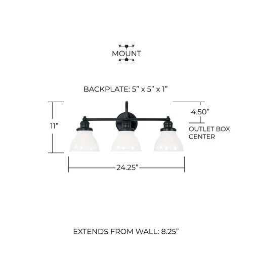Capital Lighting 8303-128 Baxter 3 Light 24"W Bathroom Vanity - Picture 6 of 9