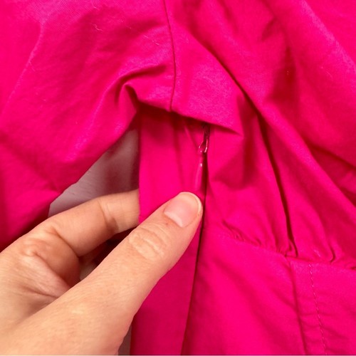 Urban Outfitters Hot Pink Long Sleeve Mini Dress Womens XS Barbie Core Collared - Picture 9 of 10