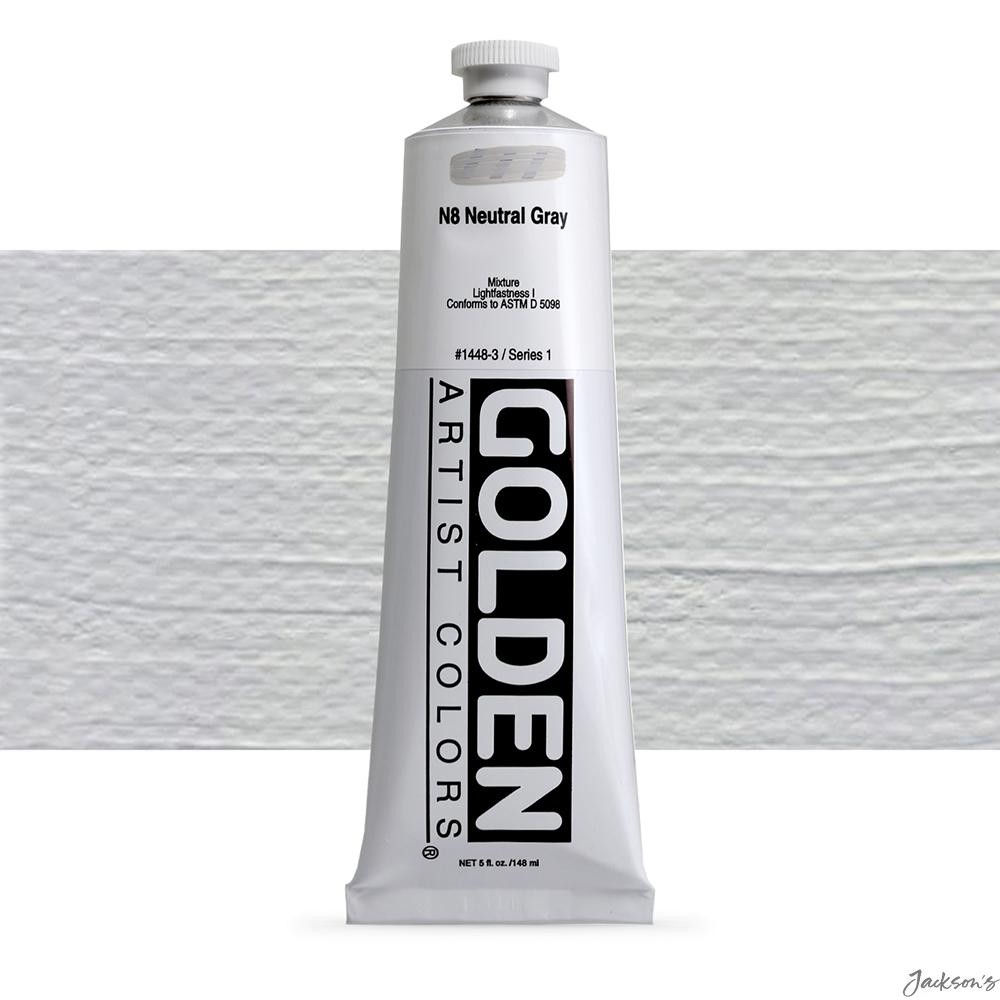 Golden Heavy Body Acrylic Paint Tube 148ml Neutral Grey N8 For Artists