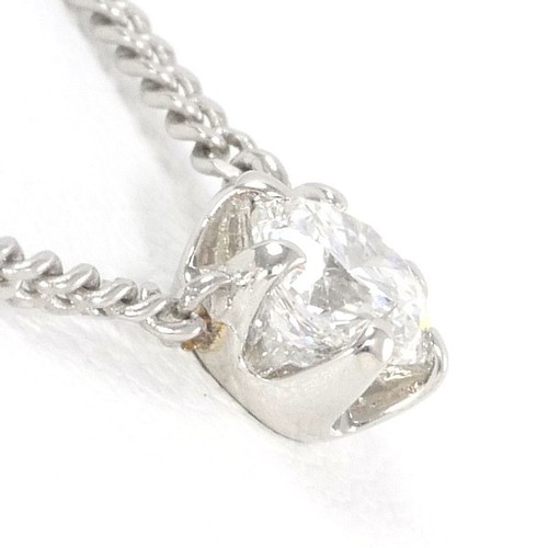 Platinum 900 850 Necklace Diamond VS1 About3.3g About41cm Free shipping Used - Picture 2 of 7
