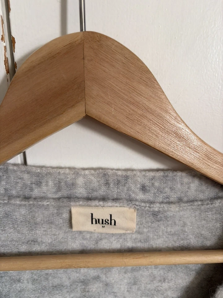 Hush Grey Alpaca Wool Mix Soft Knit long sleeve Jumper Cardigan Stars UK Size M - Image 3 of 4