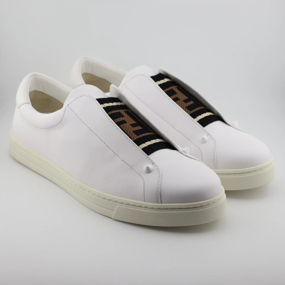 Tênis Fendi Rockoclick FF Zucca couro branco modelo 8E6852 UE 40 EUA 10 - Imagem 2 de 4