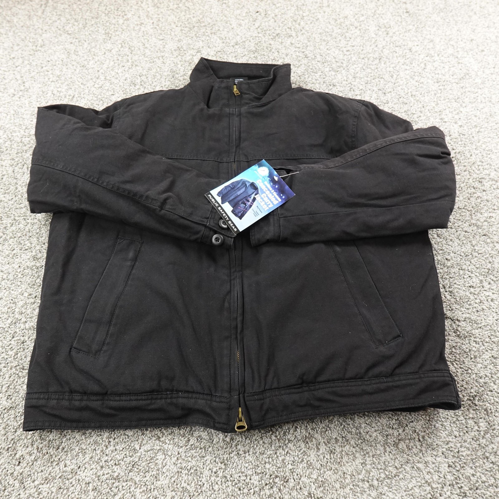 NEW Rothco Jacket Mens M Black Concealed Carry Canvas Tactical Bomber Work Coat - second product detail image