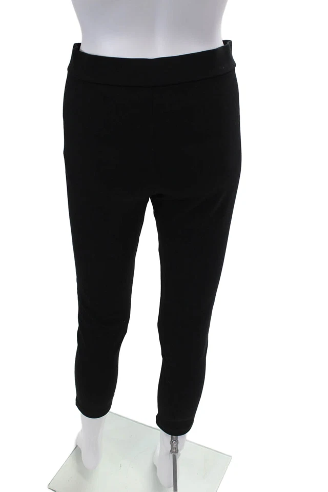 Leggings informales al tobillo Theory para mujer cintura elástica lisa negros talla L Foto 3 de 4