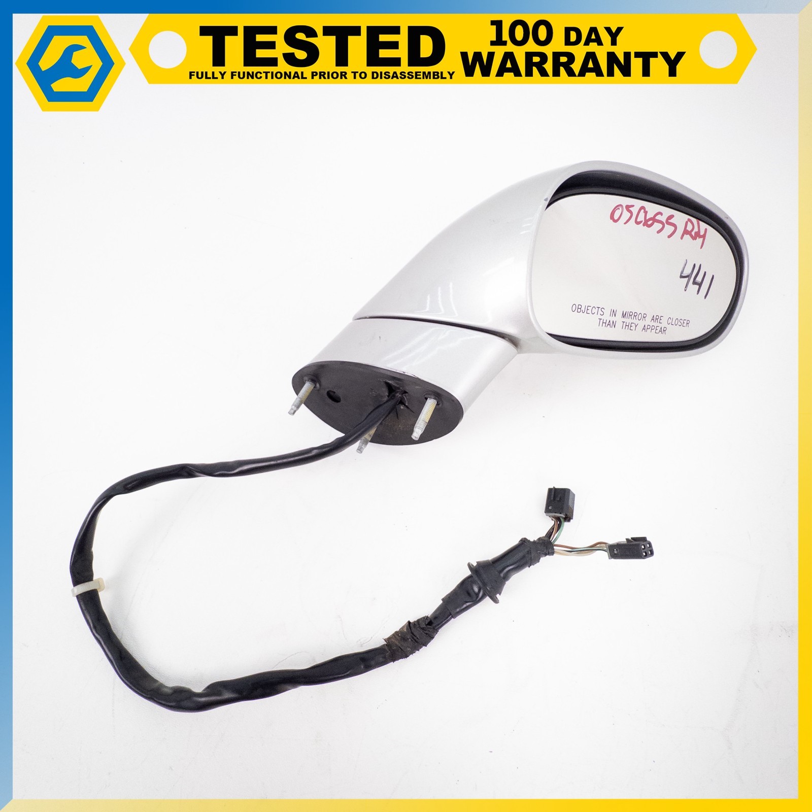 05-13 CHEVROLET CORVETTE C6 FRONT RIGHT POWER FOLD DOOR MIRROR SILVER OEM