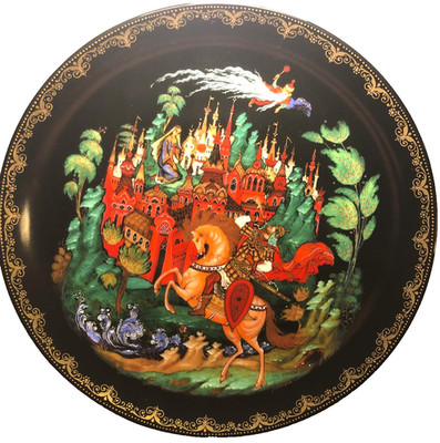 Palekh 1988 USSR Russian Printed Lacquer Plate Палех Ruslan and Lyudmila ltd ed