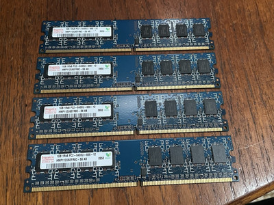 Lost & Forgotten Memory Rare Hynix 4GB (4x1GB) 1Rx8 PC2-6400U-555-12 Desktop RAM