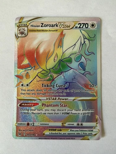 Pokemon Hisuian Zoroark VSTAR 203/196 Lost Origin