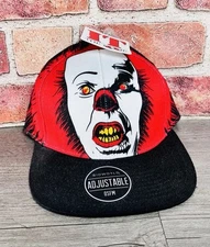 IT Pennywise Hat Snapback Cap Stephen King Face Bioworld Adjustable Clown OSFM
