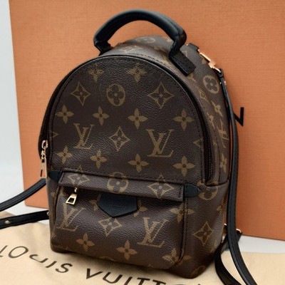 authentic louis vuitton mini backpack // Brown & Black Palm Springs Monogram VSP Consignment backed straps can be positioned in multiple ways Louis Vuitton Palm Springs Mini