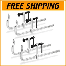 12-Inch Light-Duty Drop Forged Bar Clamps, 4-Pack - Secure Your Projects Easily