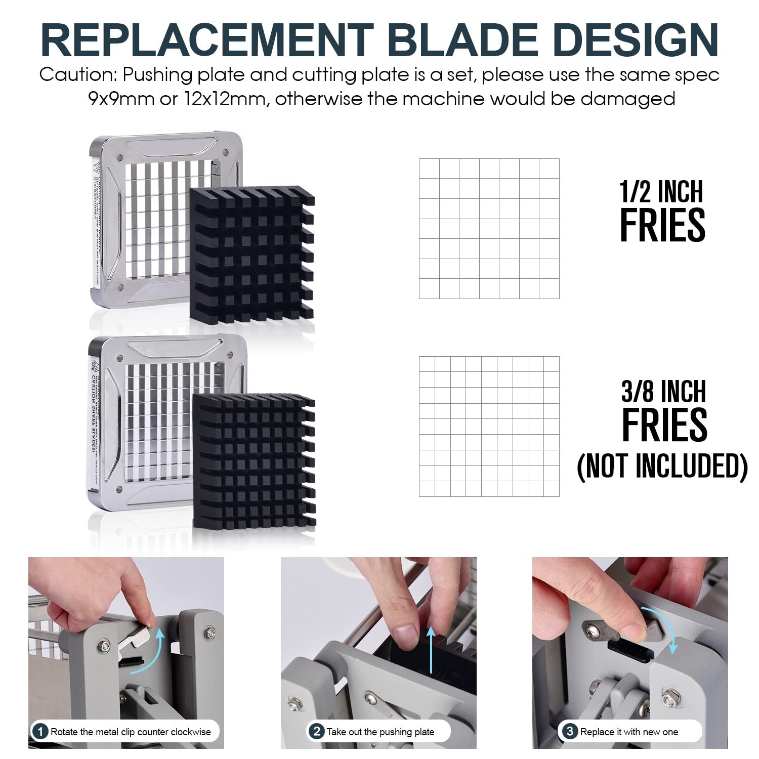 French Fry Cutter, Sopito Professional Potato Cutter Stainless Steel with 1/2...