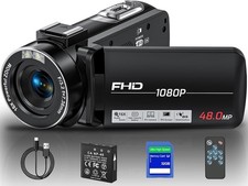Video Camera Full HD 48MP Camcorder 16X Digital Video Camera for YouTube, 3.0 In