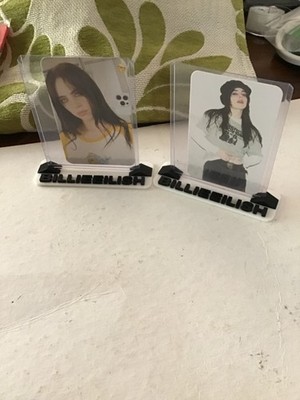 (2) BILLIE EILISH Custom Trading Card Art With Custom Stand