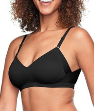 Medium NWT Warner's 2231A Ultra Smoothing Soft Wireless T-Shirt Bra, Black