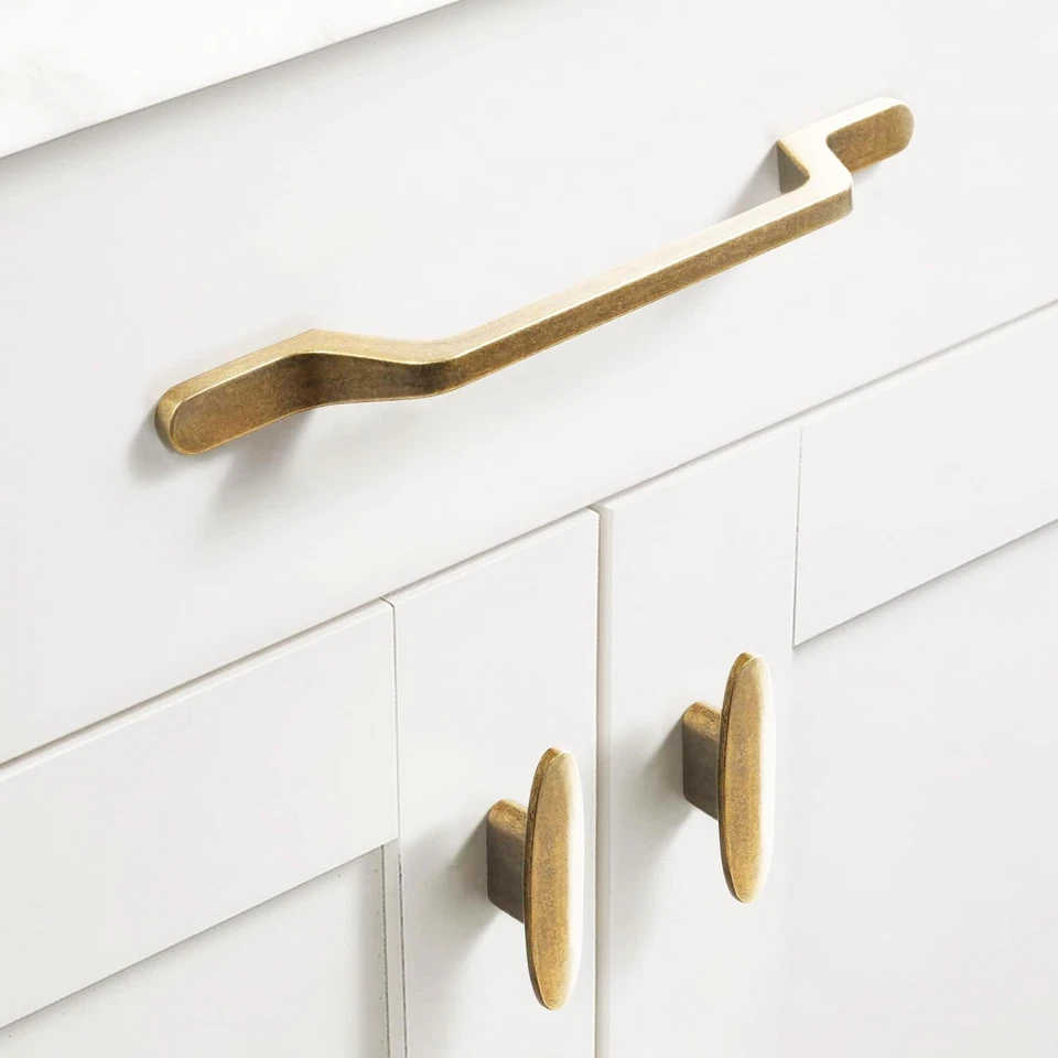 Большие овальные антикварные латунные ручки для выдвижных ящиков полной длины 3 дюйма упаковка 12 шт. - кухонный шкаф H - Изображение 3 из 4