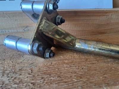 Vintage Mongoose Double Clamp Gold Stem Team Supergoose Old School