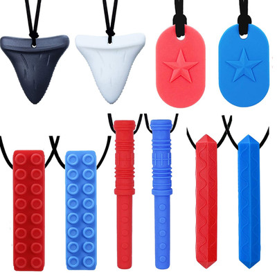 Sensory Chew Necklace by  10-Pack for Autistic, ADHD, SPD, Occral Motor Boys and
