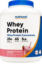 Whey Protein Concentrate (Strawberry Milkshake) 5LBS - Protein Supplement 14.24 per gallon