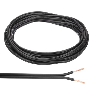 15Ft 18/2 PVC-ummanteltes Kabel, 300V SPT-1 Lampenisoliert Kabel, Schwarz