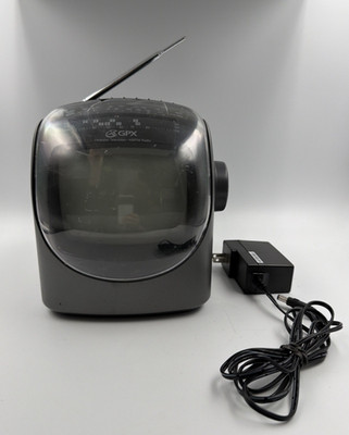 GPX Mini CRT TV 5'' Portable B&W Retro Gray TVP2CT Works! See Video!