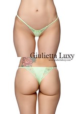 Ribbon Lace Accent T-Front Half-Back Shorts Mint 