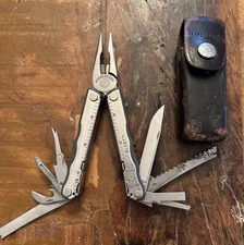 Leatherman Blast Multi Tool Retired USA Made With Black Leather Sheath