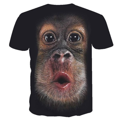 Verano 3D Cara de Mono Gorila Camiseta Orangután Juegos con disfraces Camisa Manga Corta Divertida - Imagen 10 de 16