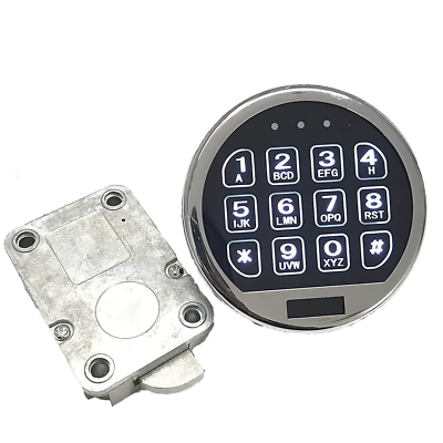 #ad Electronic Safe Lock LED Keypad Chrome Gun Safe Lock Replacement With Swing Bolt $55.38
