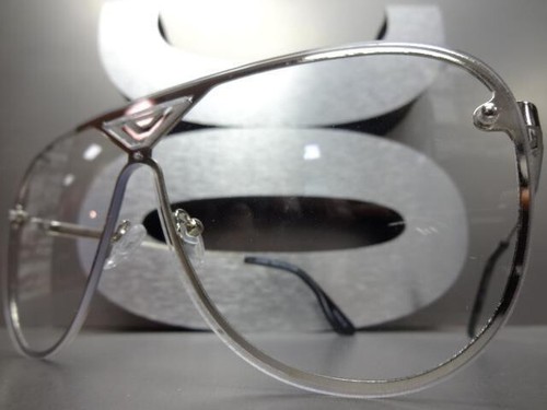 Men's or Women Classic Vintage Retro Style Clear Lens EYE GLASSES Silver Frame - Picture 4 of 19