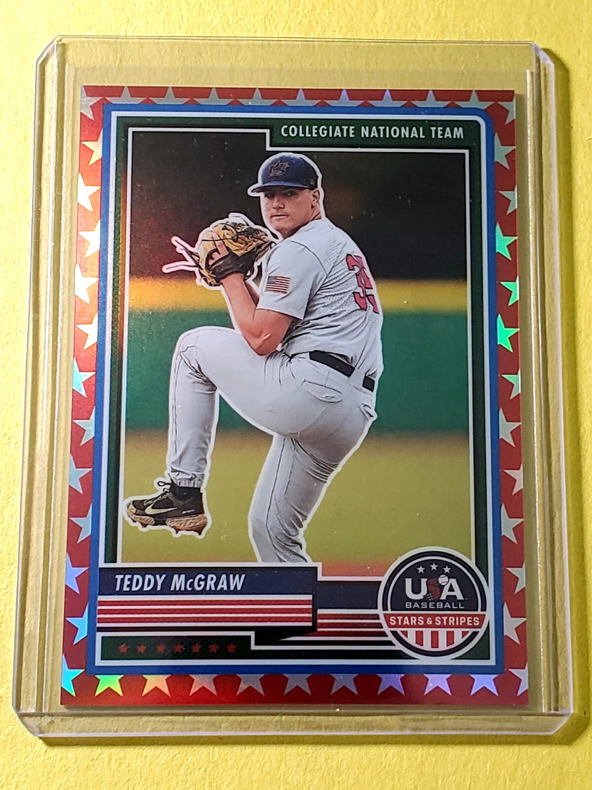 Teddy McGraw 2023 USA Stars & Stripes Collegiate Nat'l Team Red Prizm 104/149 