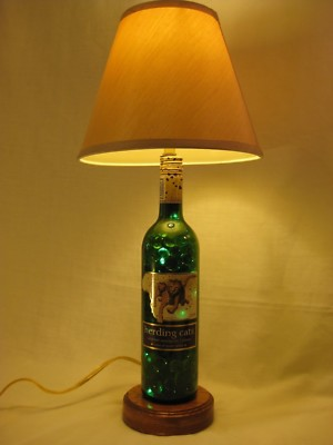 #ad Lamp made from a Herding Cats bottle $50.00