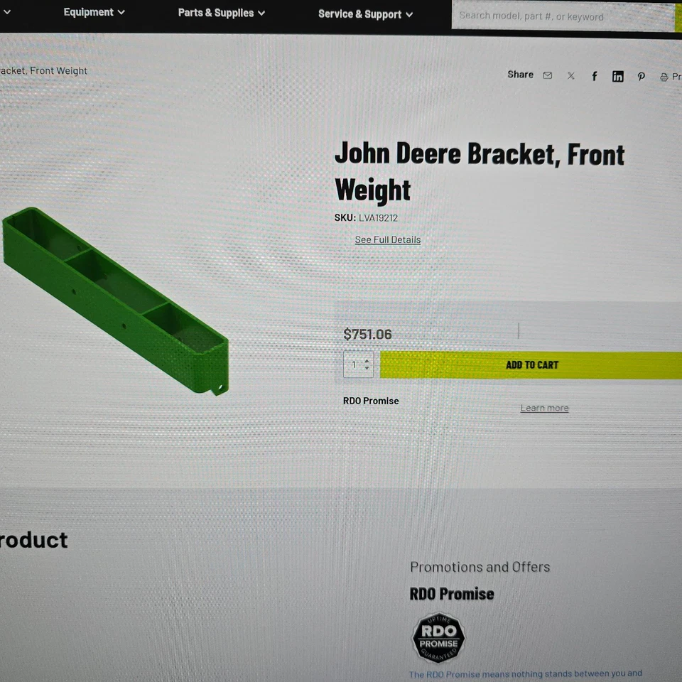 soporte de peso delantero john deere Foto 4 de 4