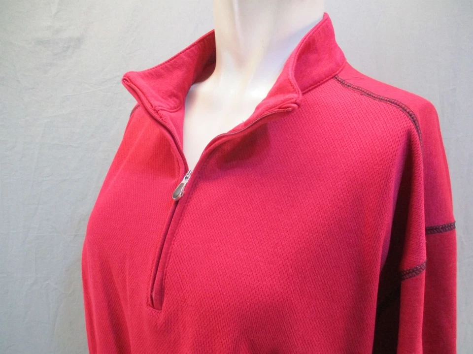 PEBBLE BEACH Size M Mens Red 1/2 Zip Stand Collar Knitted Warm Pullover 483 - Image 4 of 4