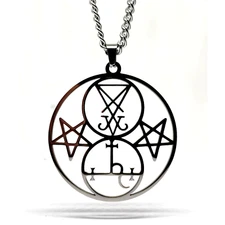 Lucifer Lilith Pendant Sigl Necklace Large Pentacle Occult Talisman Jewellery